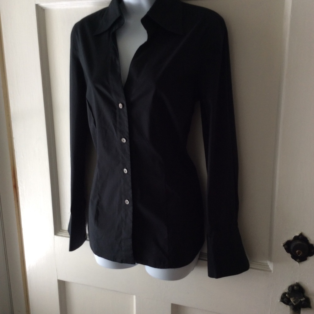 Express black button down shirt blouse - Picture 2 of 7